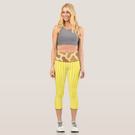 "LEMONADE SAFARI" - HOCHGESCHNITTENE CAPRI-HOSEN CAPRI LEGGINGS