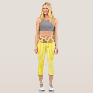 "LEMONADE SAFARI" - HOCHGESCHNITTENE CAPRI-HOSEN CAPRI LEGGINGS