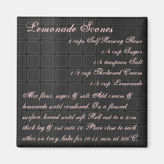 Lemonade Scones Recipe Magnet Seide (Vorne)