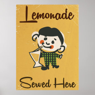 Lemonade serviert hier Vintage Getränke kommerziel Poster