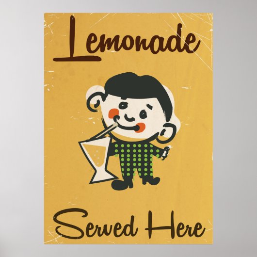 Lemonade serviert hier Vintage Getränke kommerziel Poster (Vorne)