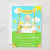Lemonade Stand Birthday Blonde Hair Boy Einladung (Vorderseite)