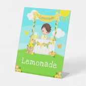Lemonade Stand Birthday Brown Hair Boy Sockelschild (Vorderseite)