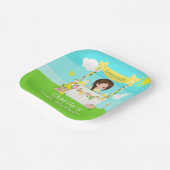 Lemonade Stand Birthday Brown Hair Girl Pappteller (Gewinkelt)