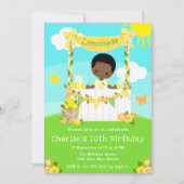 Lemonade Stand Birthday Dark Skin Boy Einladung (Vorderseite)