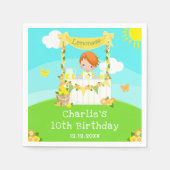 Lemonade Stand Birthday Red Hair Boy Serviette (Vorderseite)