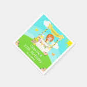 Lemonade Stand Birthday Red Hair Girl Serviette (Ecke)