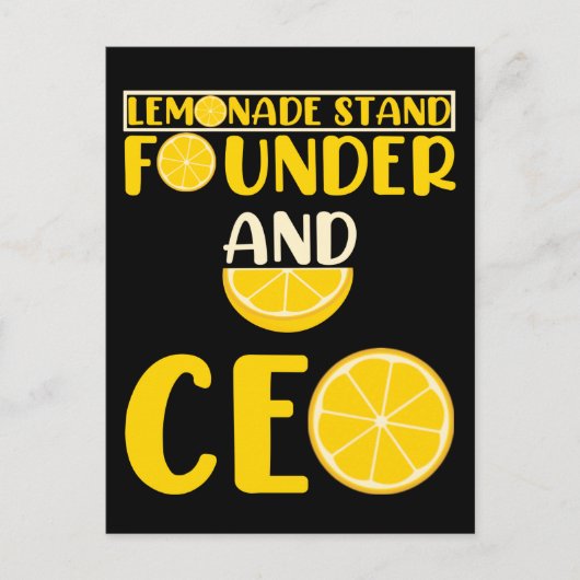 Lemonade Stand Boys Girl Funny CEO Postkarte (Vorderseite)