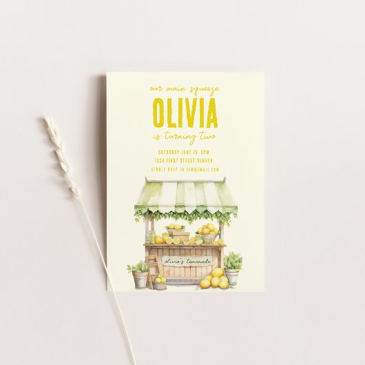 Lemonade Stand Main Squeeze Birthday Einladung