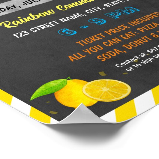 Lemonade Stand School Event Template Poster (Ecke)