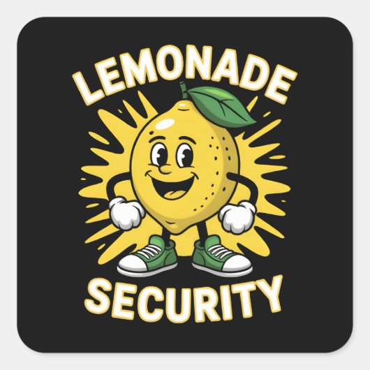 Lemonade Stand Security Quadratischer Aufkleber (Vorderseite)