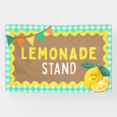 Lemonade Stand Signs für Kids Booth Gingham Lemons Banner (Horizontal)
