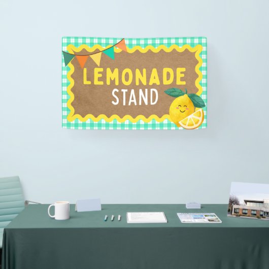 Lemonade Stand Signs für Kids Booth Gingham Lemons Banner (Messe)