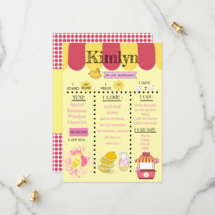 Lemonade Stand Yellow 1. Geburtstag Party Rett The Save The Date