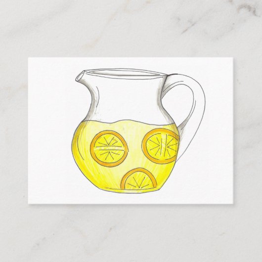 Lemonade Stand Yellow Lemon Ade Pitcher Visitenkarte (Vorderseite)
