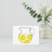 Lemonade Stand Yellow Lemon Ade Pitcher Visitenkarte (Stehend Vorderseite)