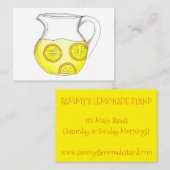Lemonade Stand Yellow Lemon Ade Pitcher Visitenkarte (Vorne/Hinten)