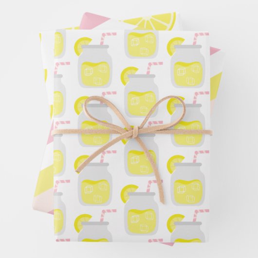 Lemonade Stripes Lemon Geschenkblätter Geschenkpapier Set (Beispiel)