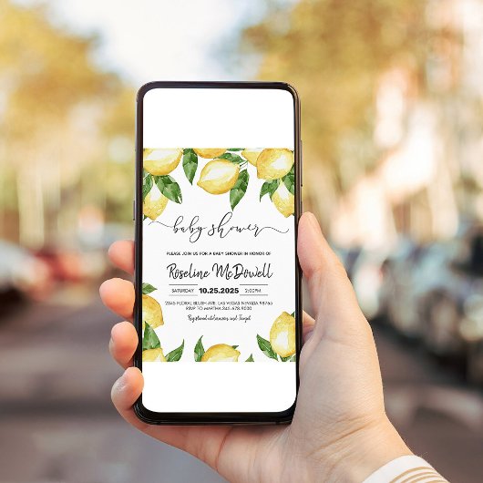 Lemonade Summer Spring Lemon Baby Dusche Einladung