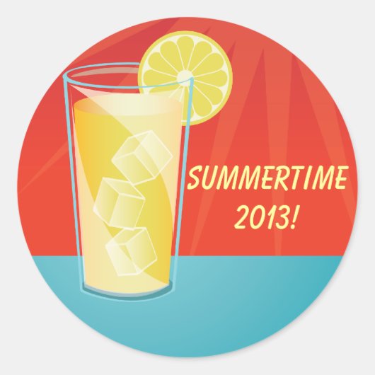 Lemonade Summertime Party Stickers (Vorderseite)