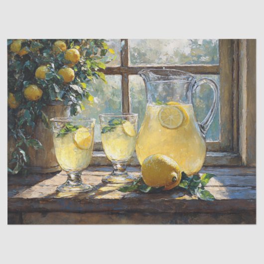 Lemonade Sunlit Kitchen Scene Decoupage Seidenpapier (Vorderseite)