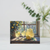 Lemonade Sunlit Kitchen Scene Postkarte (Stehend Vorderseite)