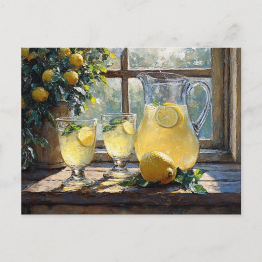 Lemonade Sunlit Kitchen Scene Postkarte (Vorderseite)