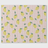 Lemonade Sunshine Pink Kariert Geschenkpapier (Flach)
