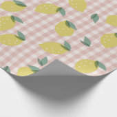 Lemonade Sunshine Pink Kariert Geschenkpapier (Ecke)