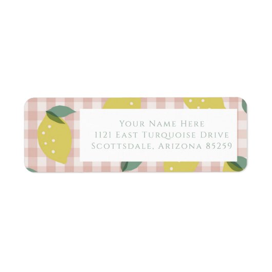 Lemonade Sunshine Pink Karierte Rücksendeadresse (Vorne)