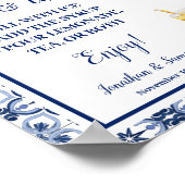 Lemonade & Tea Bar Sign Blue Mediterranean Poster (Ecke)