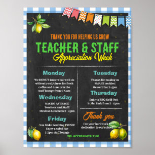 Lemonade Themed Teacher Wertungswoche Poster