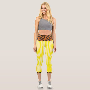 "LEMONADE TIGRESS" - HOCHGESCHNITTENE CAPRI-HOSEN CAPRI LEGGINGS