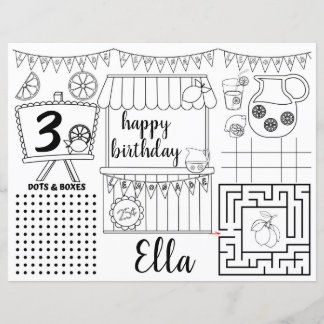 Lemonade-Tischsets, rosafarbene Limonade