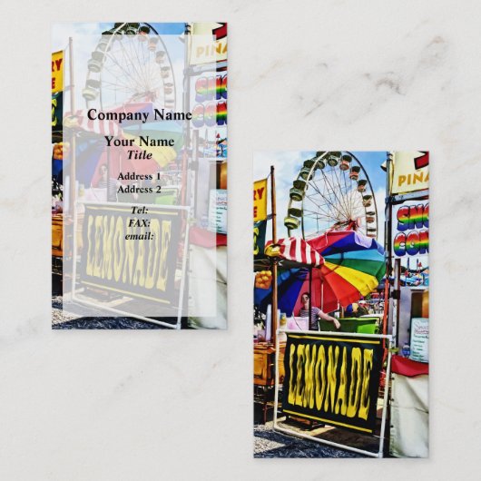 Lemonade und Snow Cones auf der Messe Visitenkarte (Vorne/Hinten)
