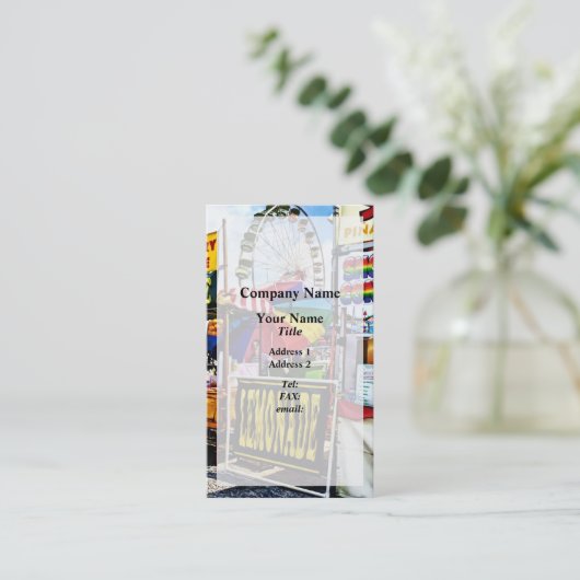 Lemonade und Snow Cones auf der Messe Visitenkarte (Stehend Vorderseite)