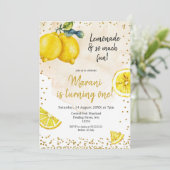 Lemonade und so viel Spaß zum Geburtstag Einladung (Stehend Vorderseite)