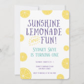 Lemonade und Sonnenschein Sommer Geburtstag Einladung (Vorderseite)