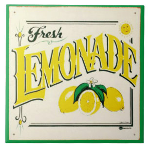 Lemonade Vintage Markierung Zitronenfrucht Keramik Fliese