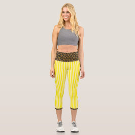 "LEMONADE WILDCAT" - HIGH-WAISTED CAPRI PANTS LEGGINGS