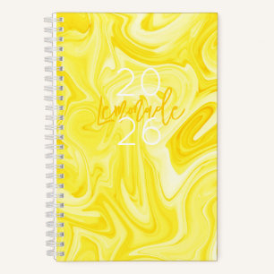 LEMONADE Yellow Annual Journal Year Preppy Fun Notizblock