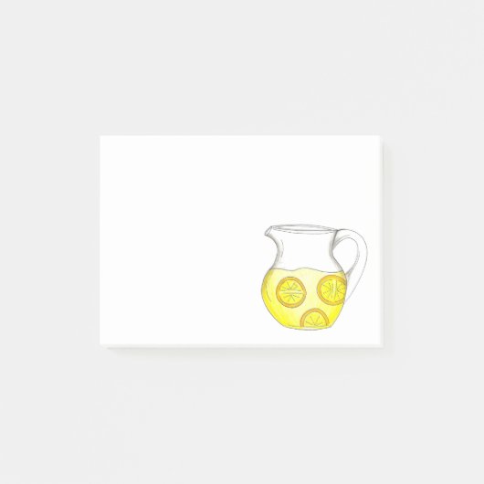 Lemonade Yellow Citrus Lemon Ade Pitcher Post-it Klebezettel (Vorderseite)