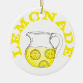Lemonade Yellow Lemon Ade Pitcher Citrus Keramik Ornament (Vorne)
