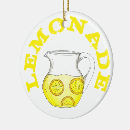 Lemonade Yellow Lemon Ade Pitcher Citrus Keramik Ornament (Links)
