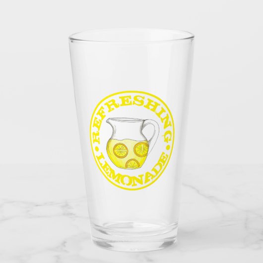 Lemonade Yellow Lemon Ade Pitcher erfrischend Glas (Vorderseite)