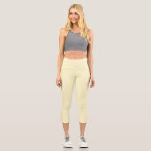 Lemonade Yellow Solid Color | Klassisches Elegant Capri Leggings (Vorderseite)