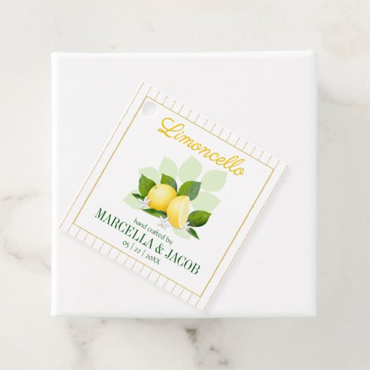 Lemoncello Bottle Wedding Geschenkanhänger (Beispiel)