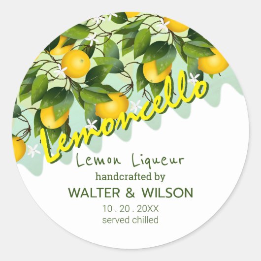 Lemoncello Lemon Fruit Runder Aufkleber (Vorderseite)
