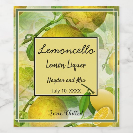 Lemoncello Personalisiert Label Set Weinetikett (Einzelnes Label)