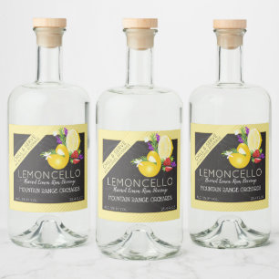 Lemoncello Tafel-Blick Alkoholflaschenetikett